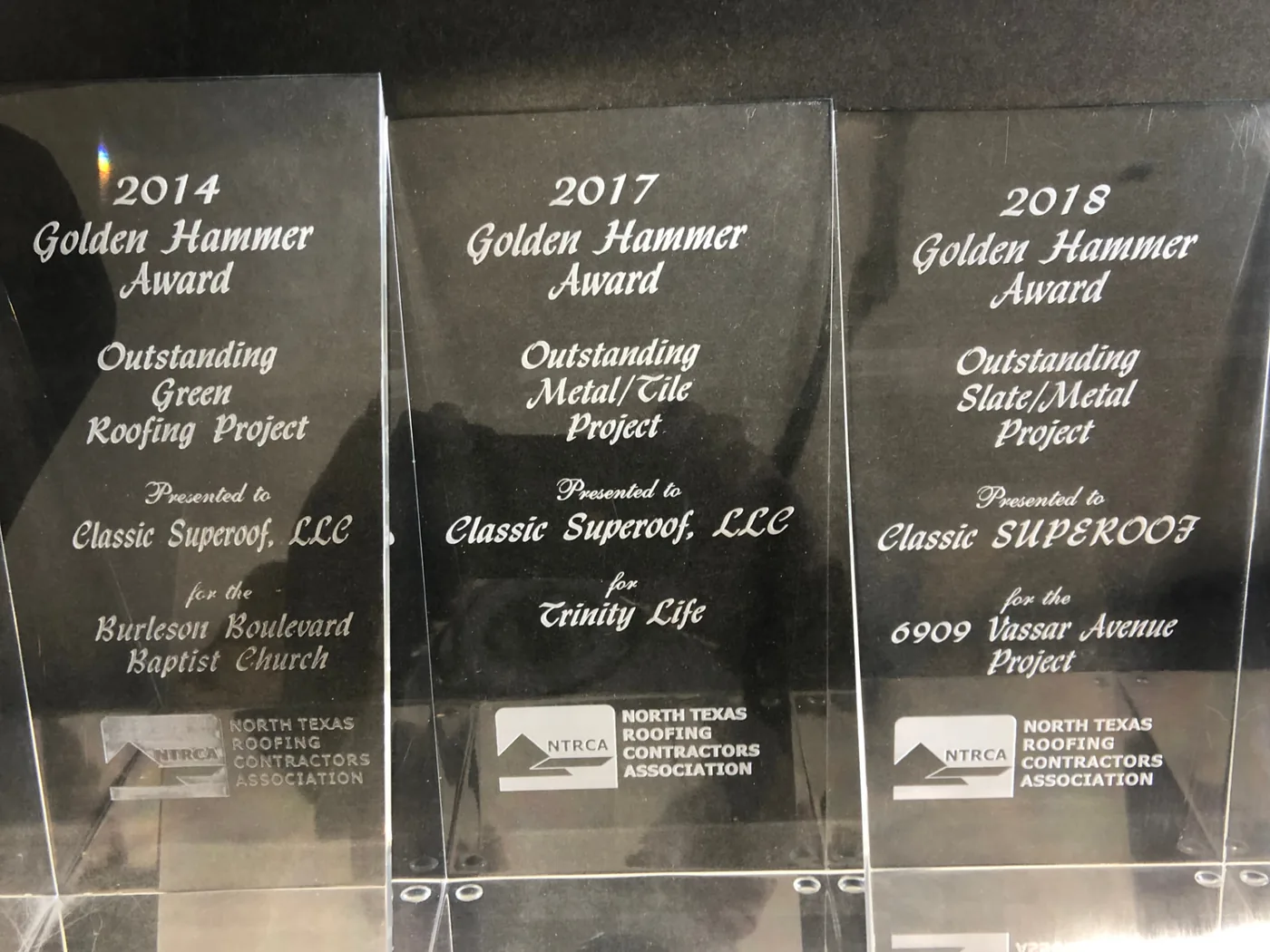 Three Golden Hammer Award trophies presented to Classic Superoof